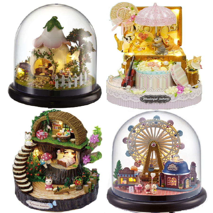 迷你diy小屋模型自制八音盒创意礼品手工制作拼装公主乐盒摩天轮