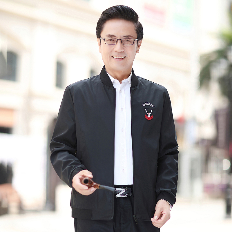 Spring men's embroidered jacket jacket Baseball Jacket solid color jacket men's business style