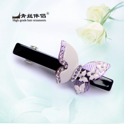 头饰弹簧韩版水钻发卡子一字夹