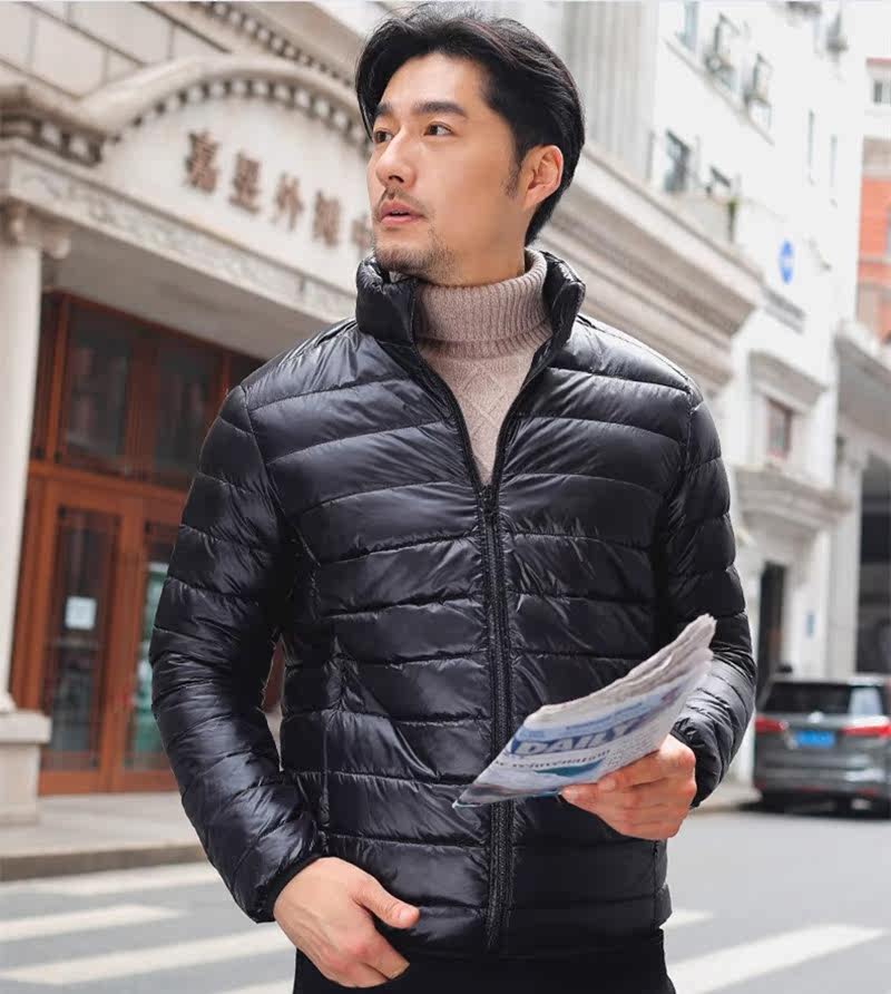 男士轻薄羽绒服立领大码短款外套