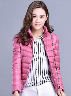 轻薄羽绒服加肥大码短款立领女装