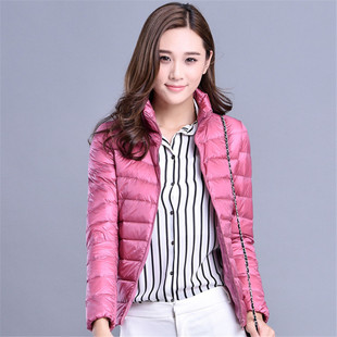 反季清仓女装胖妹妹轻薄加肥加大码羽绒服女短款立领胖mm200斤潮