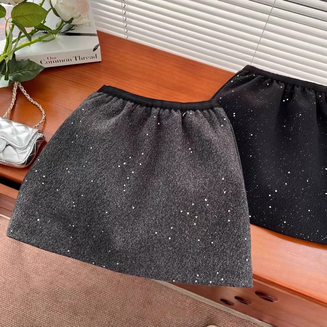 女童小香风亮片毛呢短裙秋冬新款韩版女童时尚星空呢包臀裙中大童,童装/婴儿装/亲子装,半身裙,淘宝优惠券,粉丝福利购,淘宝优惠卷