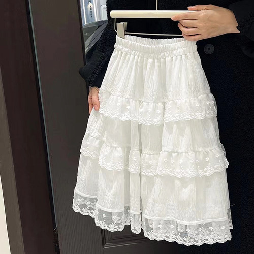 韩版女童甜美百搭白色蛋糕裙