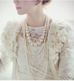 百搭多层流行毛衣链珍珠饰品时尚