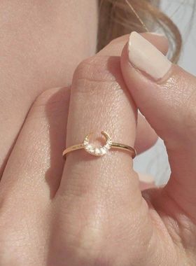 简约日系14KS925优雅小众开口镀