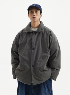 BUTTBILL日系复古冬季立领加厚保暖纯色翻领棉衣廓形棉服外套男女