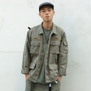 NEARFUTURE日系潮流工装四袋夹克水洗做旧复古多口袋男女外套春秋
