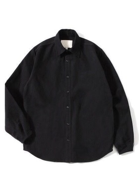 PURE 日系简约黑白色长袖衬衫休闲潮流男女廓形宽松通勤百搭衬衣