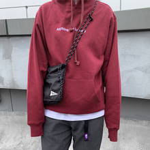 NEARFUTURE秋冬情侣装加绒卫衣连帽刺绣男女潮流休闲宽松套头帽衫