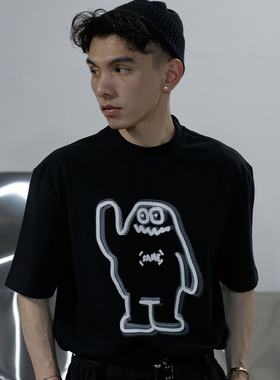 SAMESAME 24SS潮牌吉祥物印花纯棉短袖夏季街头宽松休闲T恤情侣装