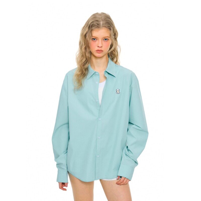 MYSAMESAME26SS日系潮牌刺绣长袖衬衫宽松垂坠感休闲百搭衬衣外套