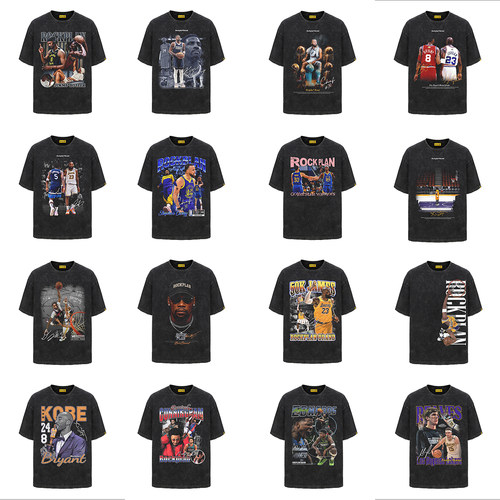 摇滚计划球星印花T恤篮球短袖衫
