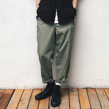 NEARFUTURE日系基础军绿休闲九分裤春夏百搭宽松工装阔腿直筒裤子