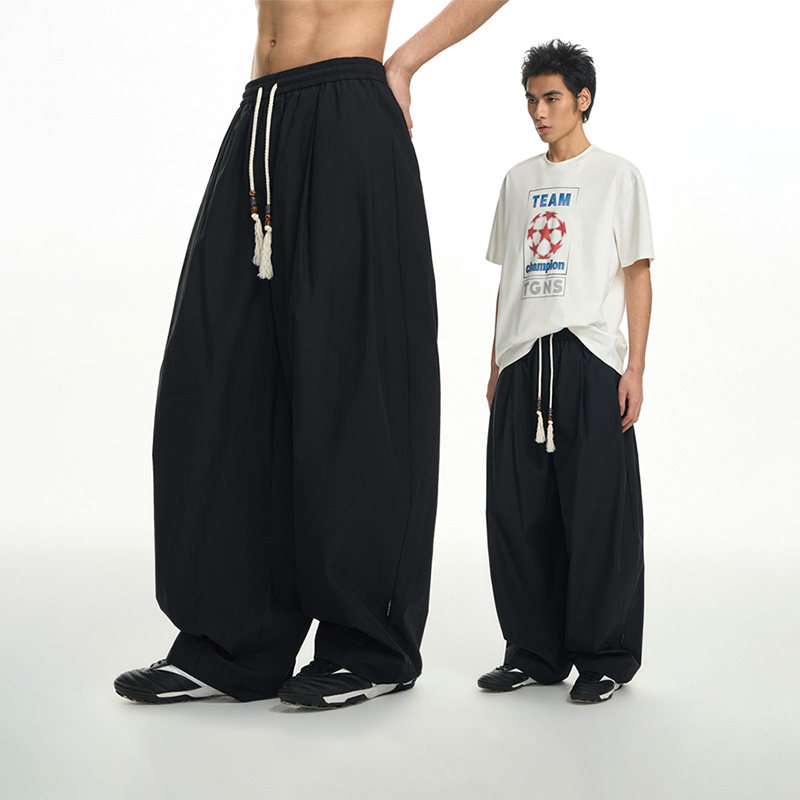 TGNS美式休闲长裤男夏季宽松慵懒风宽松运动直筒裤情侣气球裤潮牌