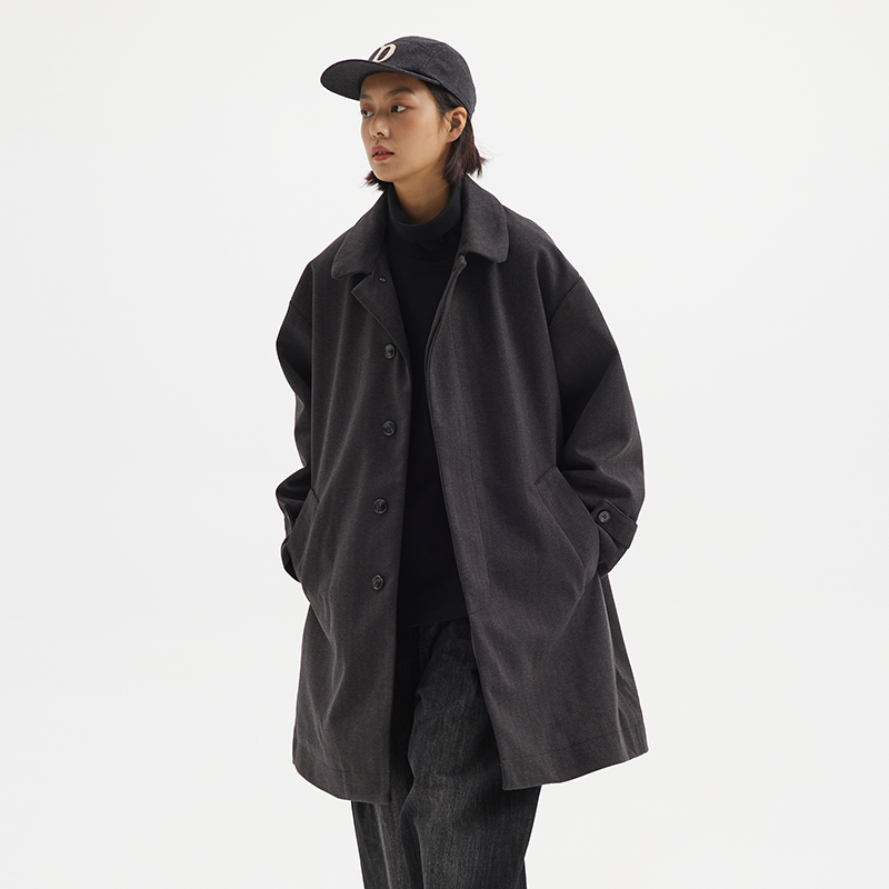 BUTTBILL复古中长款冬季毛呢大衣