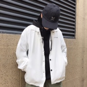 NEARFUTURE春季 教练夹克潮流防风休闲百搭宽松双层按扣外套男 新款