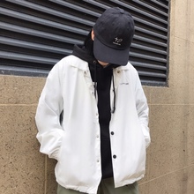 NEARFUTURE春季新款教练夹克潮流防风休闲百搭宽松双层按扣外套男