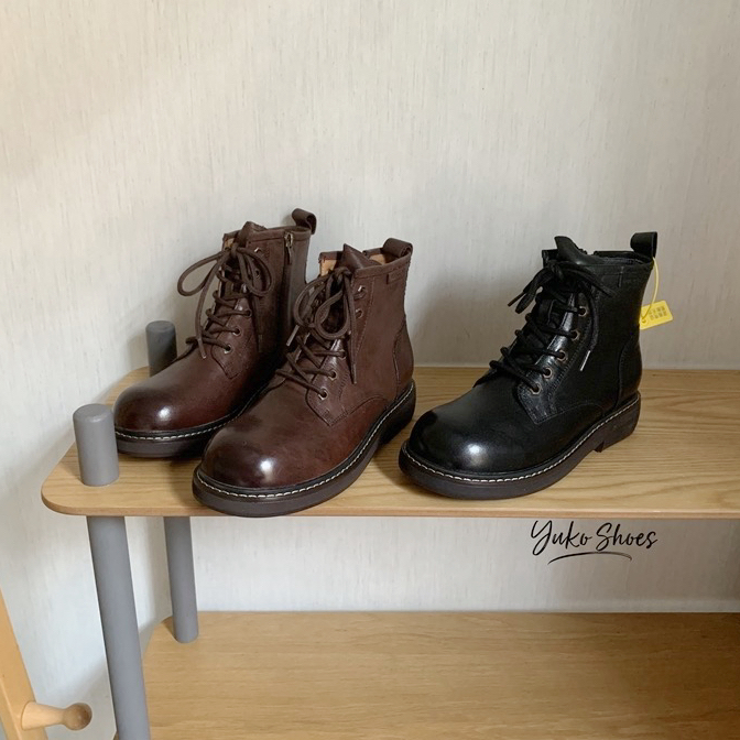 头层牛皮马丁靴内侧拉链英伦风