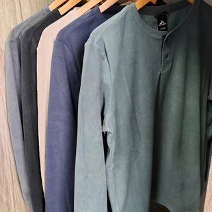 酷宝外贸 亨利领薄绒摇粒绒休闲运动户外保暖抓绒衣 笛笛春秋男式