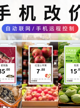 智能电子价签电子货架标签彩屏LCD白色定制款价签生鲜超市海鲜水果蔬菜店展示屏价格签标价签电子价格显示牌