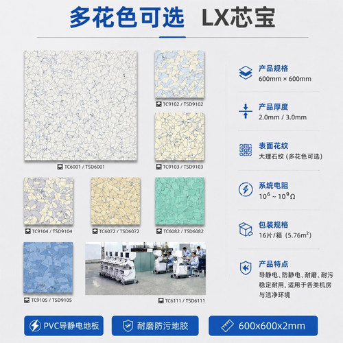 LX芯宝PVC防静电地胶电子机房
