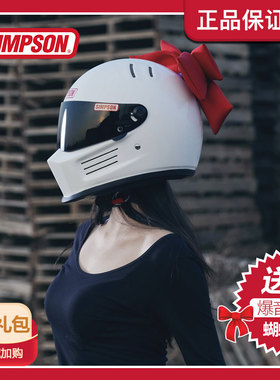 SIMPSON辛普森摩托车头盔女来梦学姐网红款M30复古机车蝴蝶结全盔