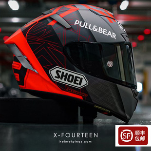 日本SHOEI X14摩托车赛车头盔四季防雾跑车全盔红蚂蚁骑行盔男女