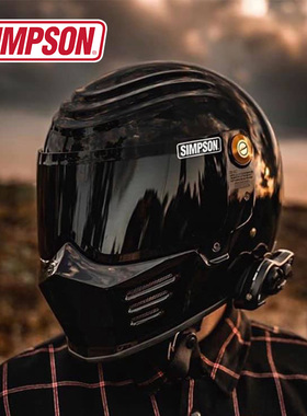 SIMPSON辛普森不法之徒OUTLAW摩托车头盔复古机车DS骑行风哈雷盔