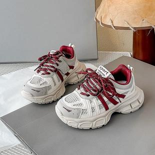 中大童炸街女孩软底老爹鞋 女童鞋 儿童网面透气运动鞋 2025新款 春季