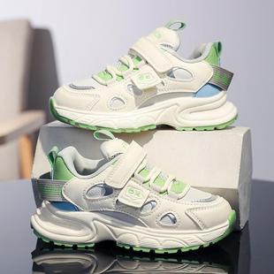 中大童软底轻便男孩老爹鞋 男童鞋 儿童皮面防水运动鞋 2025新款 春款