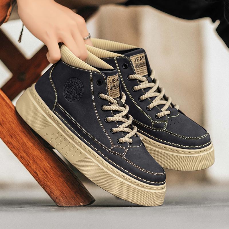 马丁靴男鞋秋冬季2025新款潮流休闲工装板鞋男士休闲机车高帮皮靴