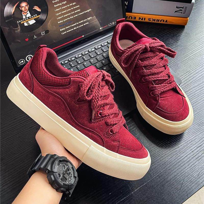 帆布鞋男鞋夏季透气2025新款小众原创潮流百搭休闲本命年红色板鞋,流行男鞋,帆布鞋,淘宝优惠券,粉丝福利购,淘宝优惠卷