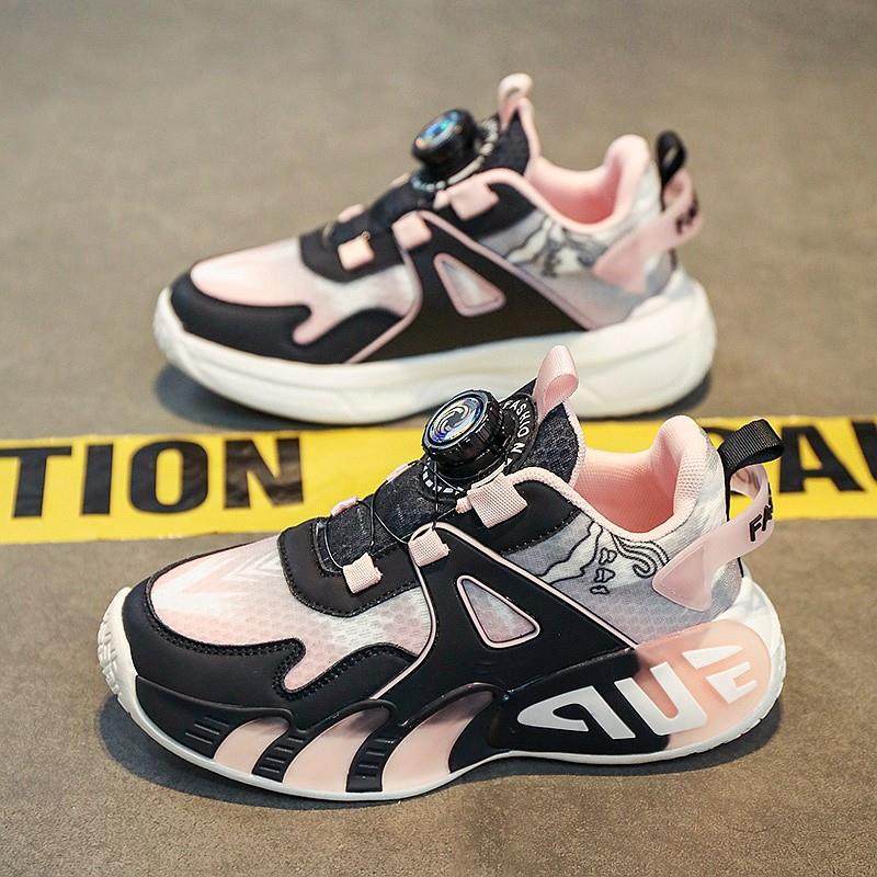 女童鞋春季2025新款儿童旋转纽扣运动鞋中大童专业训练女款篮球鞋