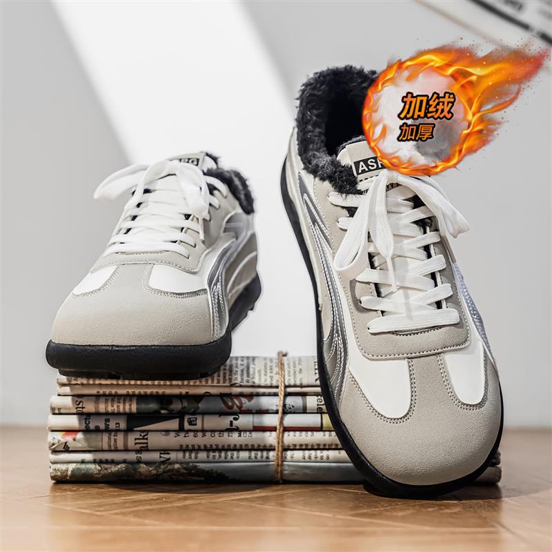 欧洲站男鞋冬季加绒保暖男士复古百搭阿甘潮鞋学生软底休闲二棉鞋