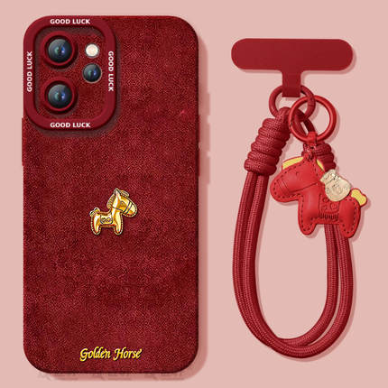 黄金小马适用oppoReno15手机壳Reno14pro套2026马年Rone13新款OPPO硅胶12新年款11防摔Reon10外壳9过年8红色7