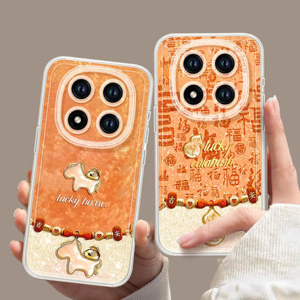 小马吊坠适用红米note15pro手机壳+小米note14新款Note13保护套12高级感Redmi透明11防摔10带挂绳RED外壳9软8