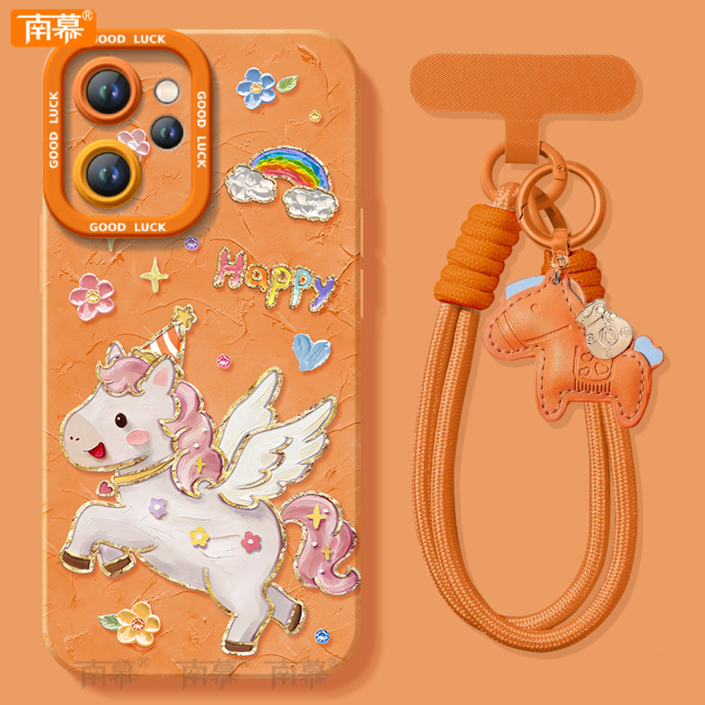 油画飞马适用oppoReno15手机壳Reno14pro套2026马年Rone13新款OPPO硅胶12新年款11防摔Reon10外壳9过年橙色