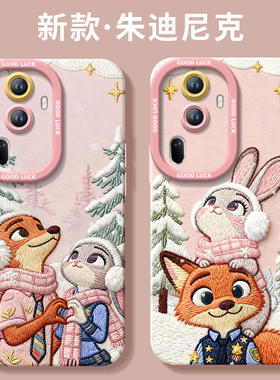 情侣尼克朱迪适用OPPOReno11手机壳Reno11pro套OPPO疯狂动物城Rone新款硅胶Reon全包防摔opopreno高级感外壳