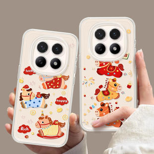 马上成功适用红米note15pro手机壳+小米note14新款Note13保护套12高级感Redmi透明11防摔10带挂绳RED外壳9软8