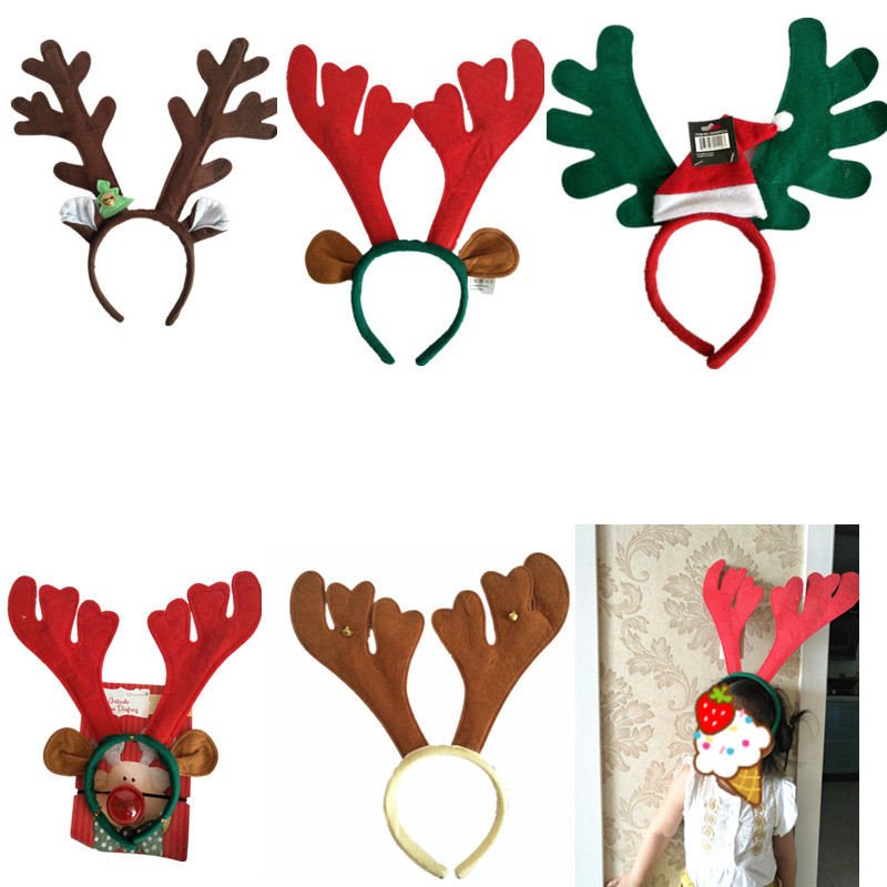 圣诞鹿角头箍头饰 圣诞鹿角帽子 鹿角圣诞发卡 儿童成人圣诞头扣