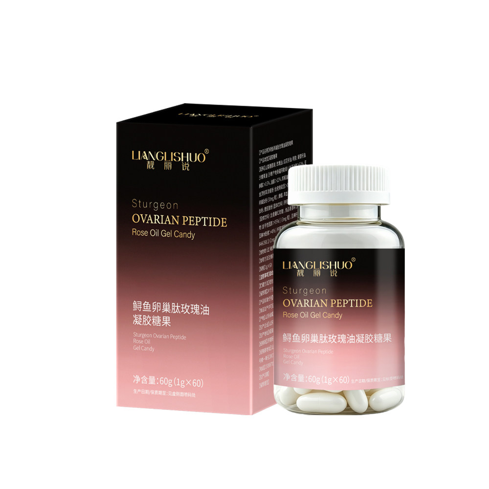 鲟鱼卵巢肽玫瑰精油凝糖果图片