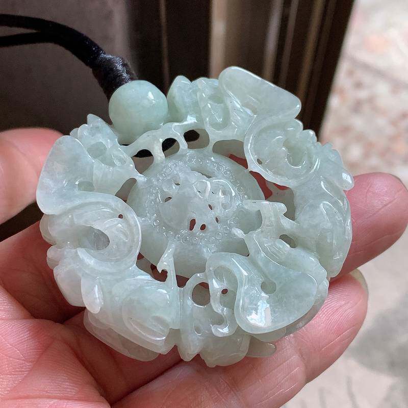 翠都翡翠珠宝缅甸A货玉石挂坠手玩把件冰糯种五福临门吊坠290282