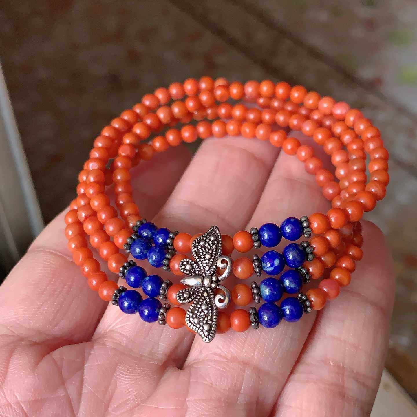 翠都翡翠珠宝青金石搭配天然南红玛瑙手串手链