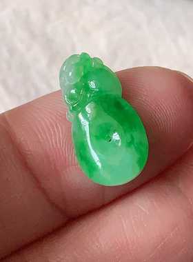 翠都翡翠珠宝天然A货玉石裸石镶嵌戒面送证书阳绿金钱扣800179