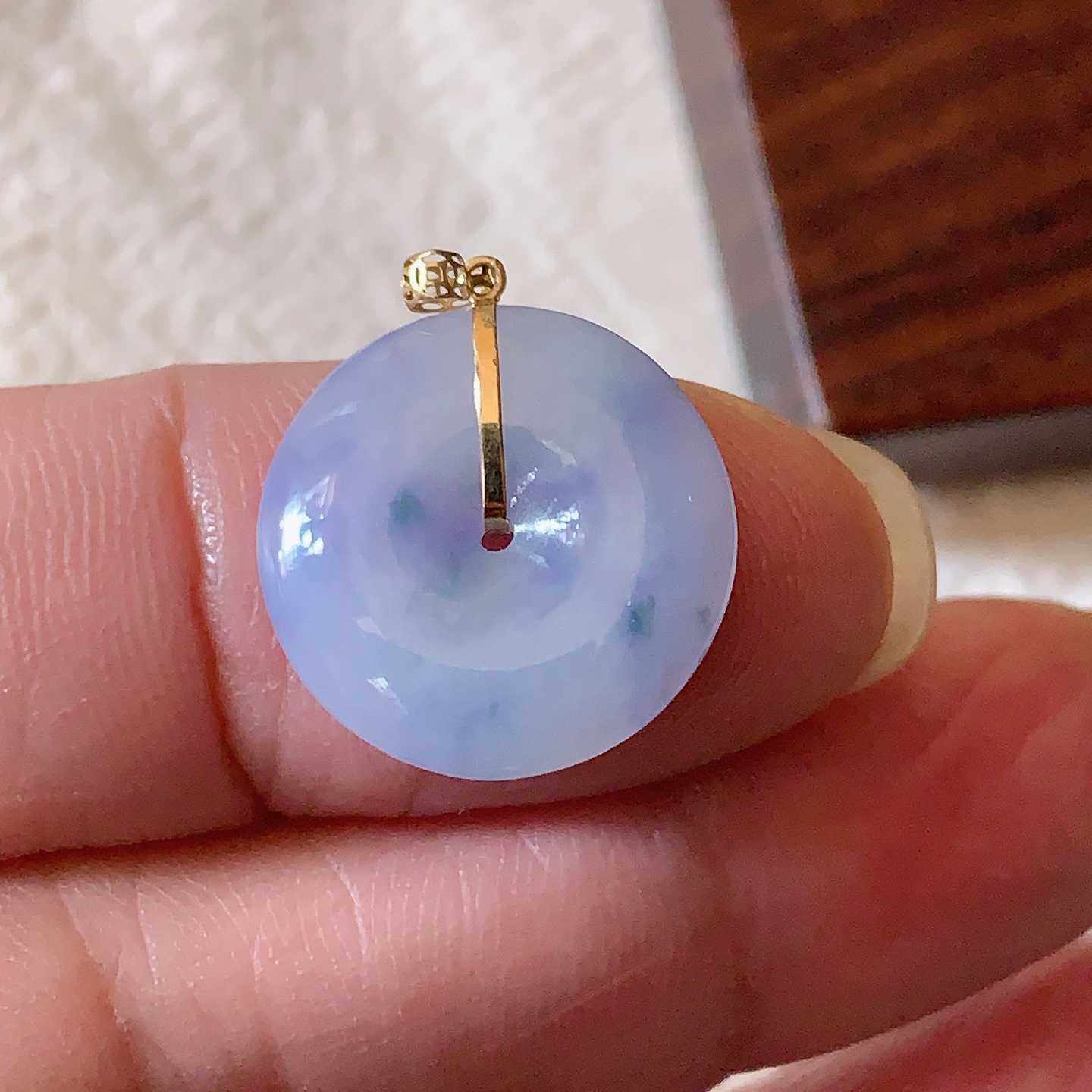 翠都翡翠珠宝天然A货挂坠小吊坠项坠18K镶嵌紫罗兰平安扣200008