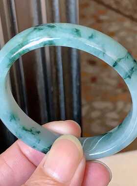 翠都翡翠珠宝天然A货玉石镯子冰糯种女款51.5飘花贵妃手镯800211