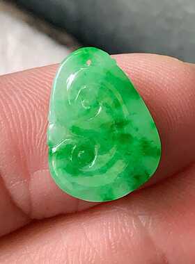 翠都翡翠珠宝天然翡翠A货玉佩挂坠小吊坠项坠阳绿如意800180