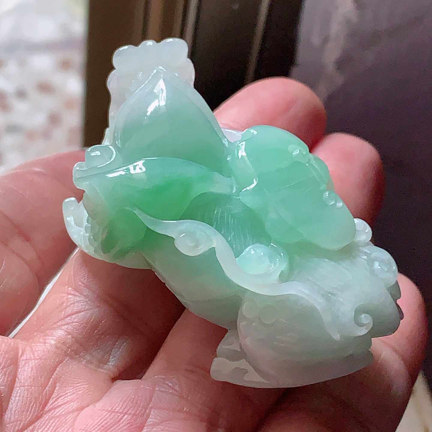 翠都翡翠珠宝缅甸天然翡翠A货玉佩挂坠小吊坠项坠绿色貔貅151916