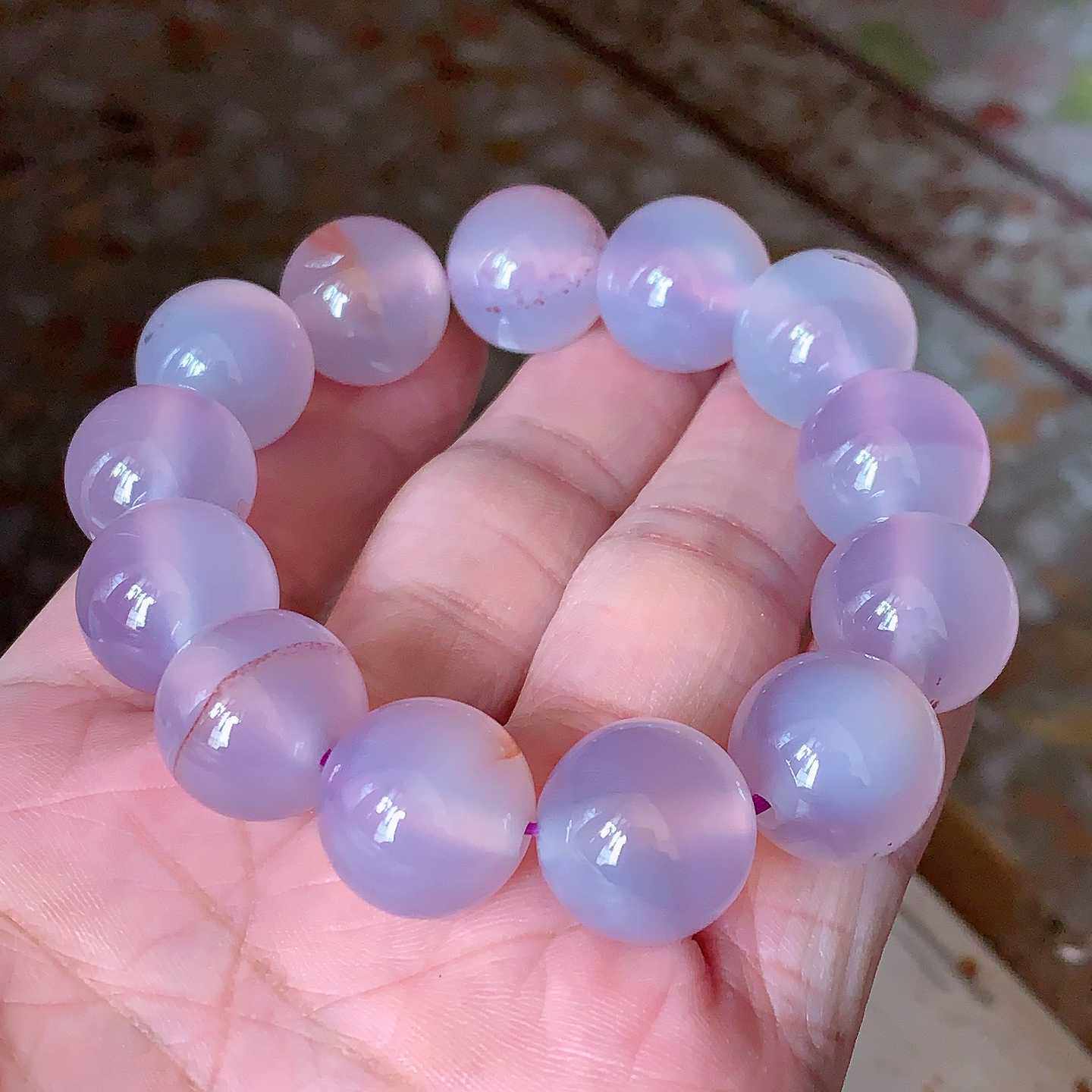 翠都翡翠珠宝天然玛瑙玉髓紫罗兰手链手串183206